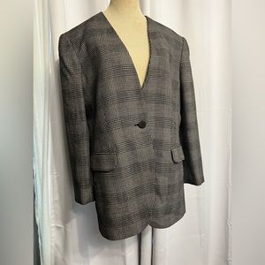90s Vtg  Rena Rowan for Saville Women’s Black & Gray blazer  made in USA Size 16